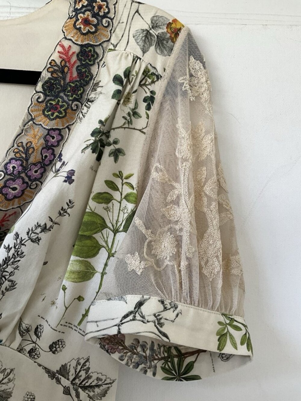 Geisha Design Anthropologie Donna Botanical Print Maxi Dress Embroidered XS - Picture 5 of 8